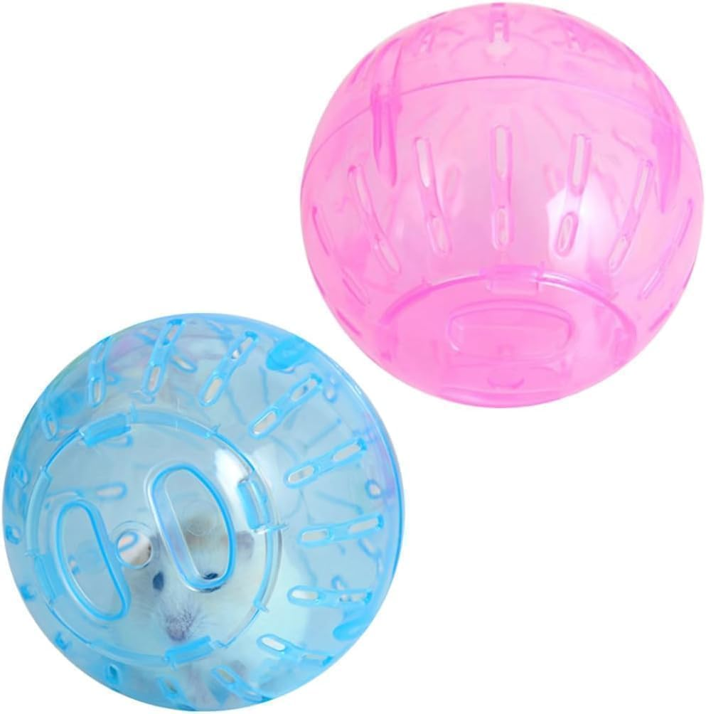 2Pcs Hamster Balls Dwarf Hamster Exercise Balls Running Wheel Gerbil, Small Animals, Small Pet Supplies(Blue and Pink)