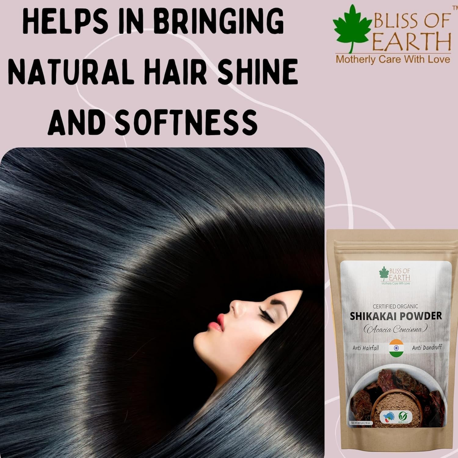 453GM USDA Organic Shikakai Powder for Hair Growth image number 4