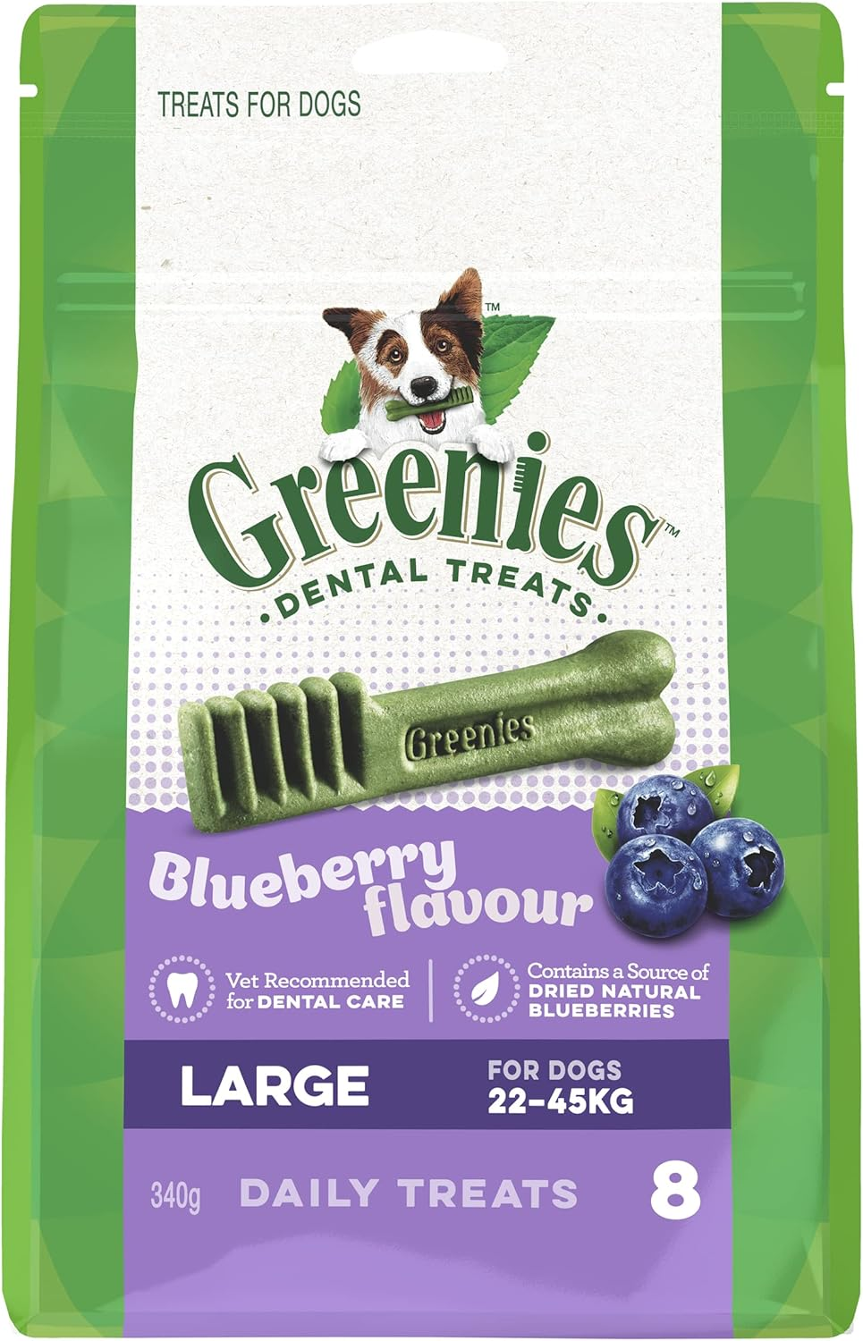 Greenies Blueberry Flavour Large Dog Dental Treats 340 G image number 4