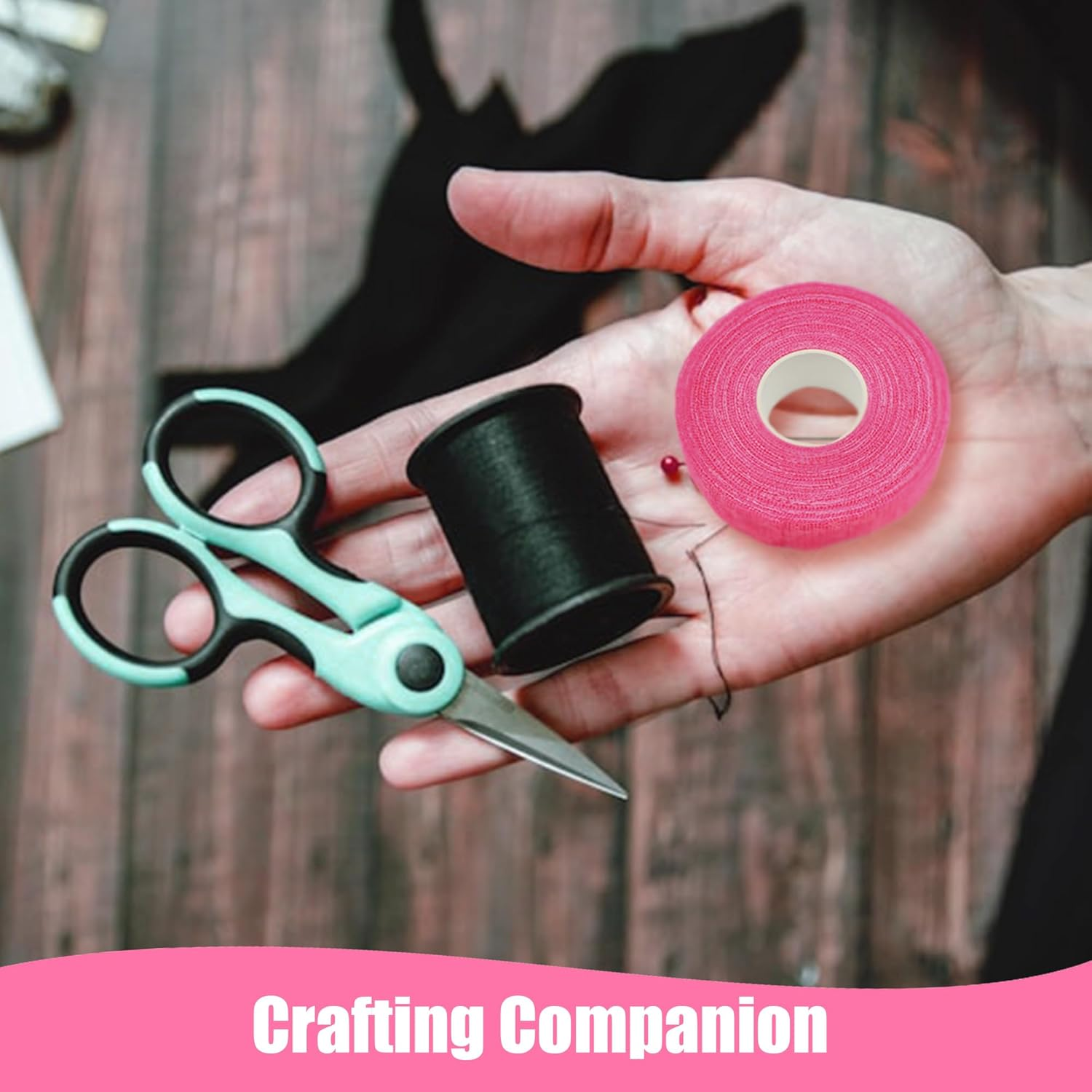 4 Colors Sewing Finger Protector, Self Adhesive Fingertip Tape for Hand Embroidery, Breathable Cotton Finger Protectors for Sewing, Knitting, Crafting, Quilting image number 2