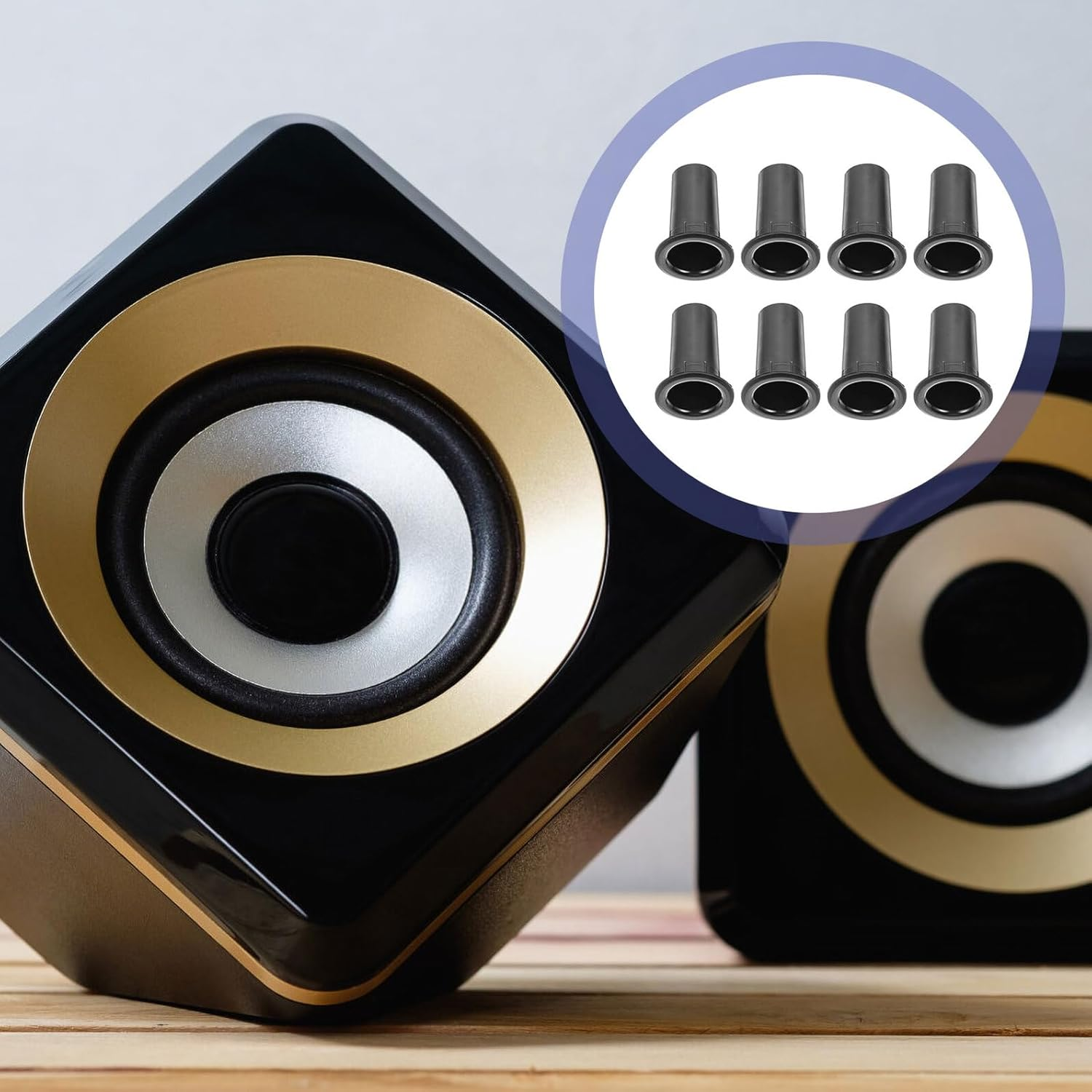 Housoutil 8Pcs Speaker Port Tubes for Bass Reflex Speaker Box Air Outlet Bass Reflex Tubes with Standard Mounting for Subwoofer Portable Cabinets Car Audio DIY Replacement Parts image number 6