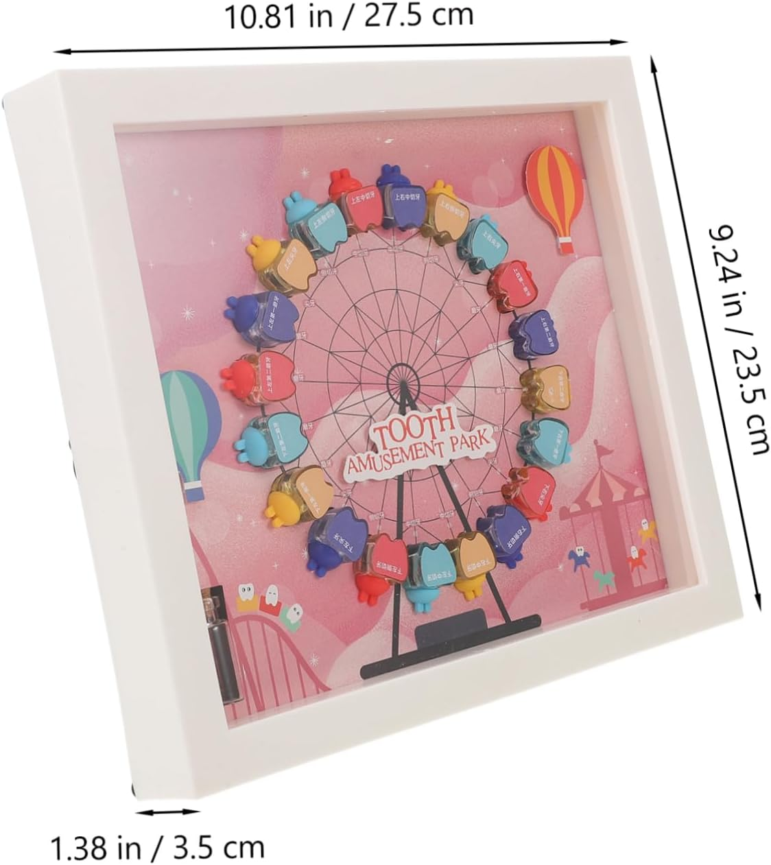 KOMBIUDA Tooth Keepsake Box Adorable Ferris Wheel Design for Boys Storage for Newborn Teeth Memories Lightweight and Compact Organizer image number 3