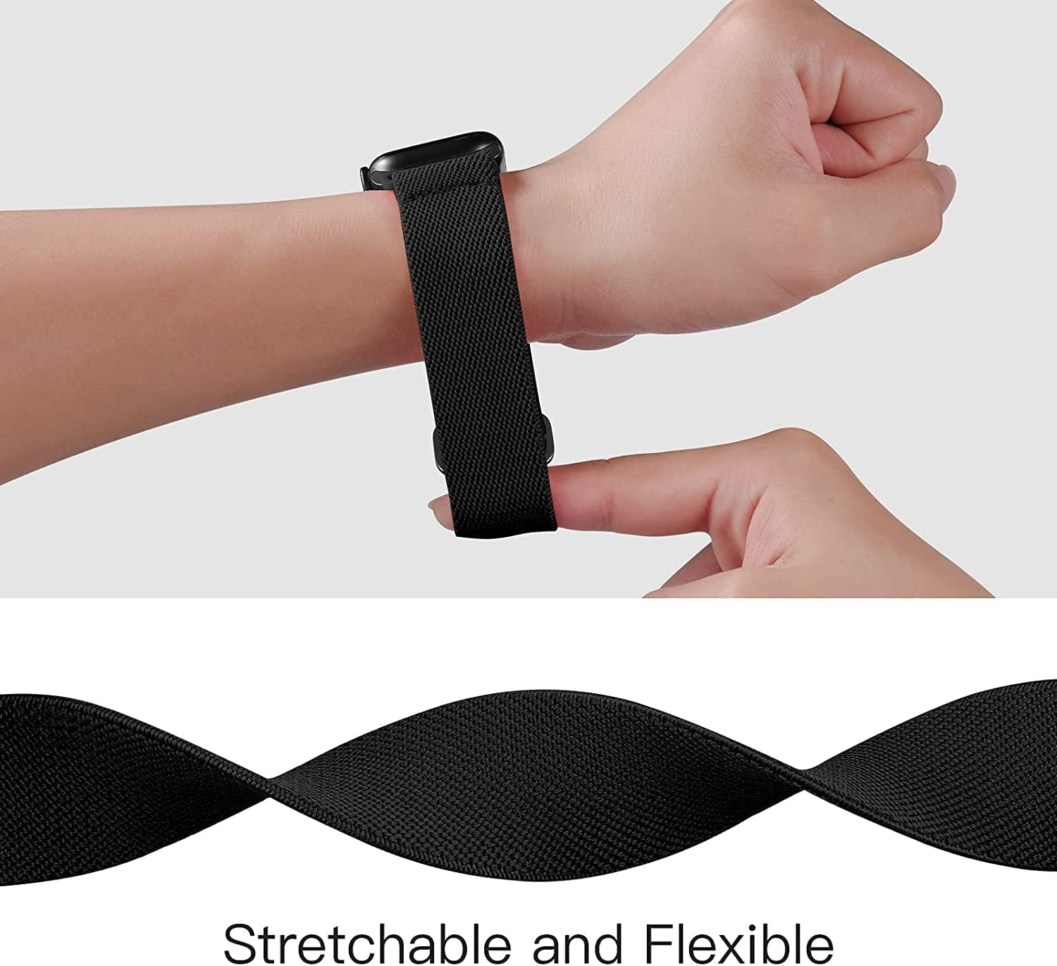 GARTOO Elastic Bands for Garmin Vivoactive 4/Venu 2 45Mm/Venu 3/Forerunner 255/955/265/965 Watch Bands, 22Mm Nylon Sport Band for Amazfit GTR 4,GTR 3,GTR 2,2E,Ticwatch Pro 3,Fossil Gen 5 for Women Men - Black+Army Green image number 4