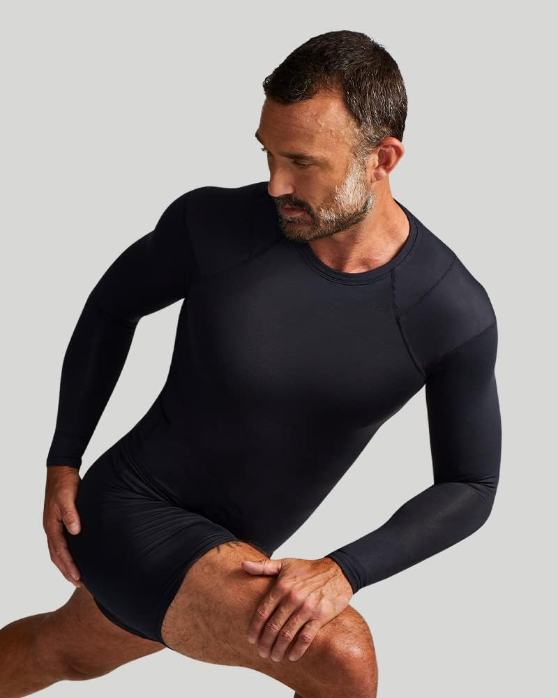 Tommie Copper Men'S Pro-Grade Shoulder Support Shirt I UPF 50, Long Sleeve Compression Shirt, Upper Body & Posture Support