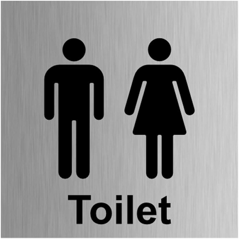 Haobase 2 Pcs General Door-Gents/Ladies Toilet Sign Sticker - 15 Cm X 15 Cm - Self Adhesive Vinyl