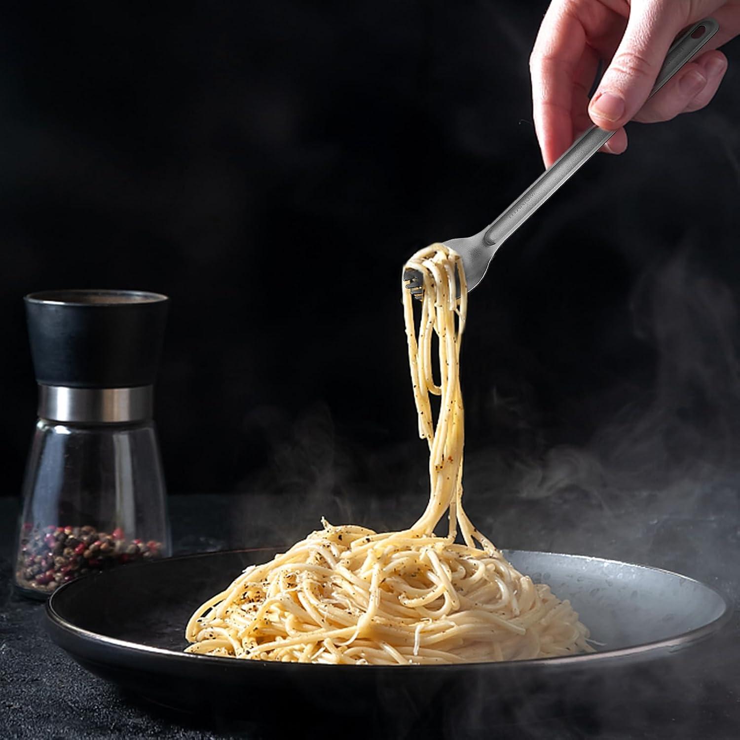 2Pcs Ti Long Handle Cutlery Spoon and Spork Set, Easy to Carry and Store, Camping Spork, a Hole on the Handle for Home, Camping, Hiking, Backpacking, Picnic (Spork and Spoon) image number 3