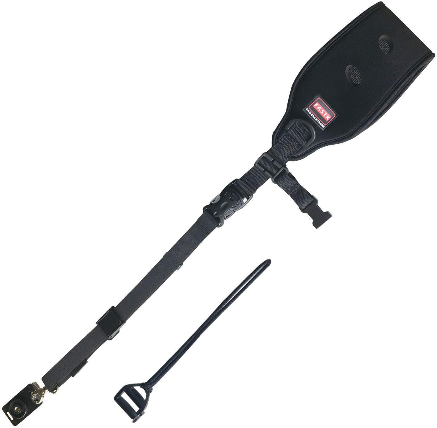 CERFFOOL Camera Padded Shoulder Strap with Screw Mount Quick Release Safety Tether Camera Neck Strap Belt for DSLR SLR Nikon Pentax Olympus Sony Camera, Black, 45*9.5Cm image number 1