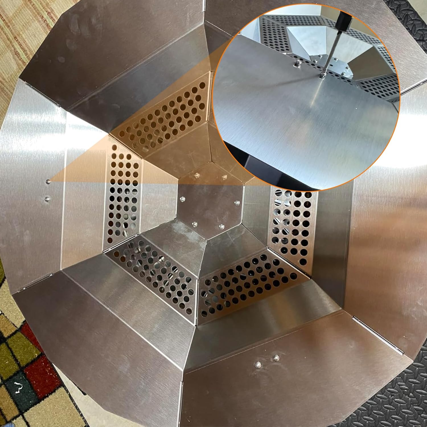 Keesha Heat Deflector for Solo Stove Ranger 15"- Heat Plate for Fire Pits, Heat Deflector for Solo Stove Ranger Accessory with 3 Detachable Legs, 304 Stainless Steel image number 6