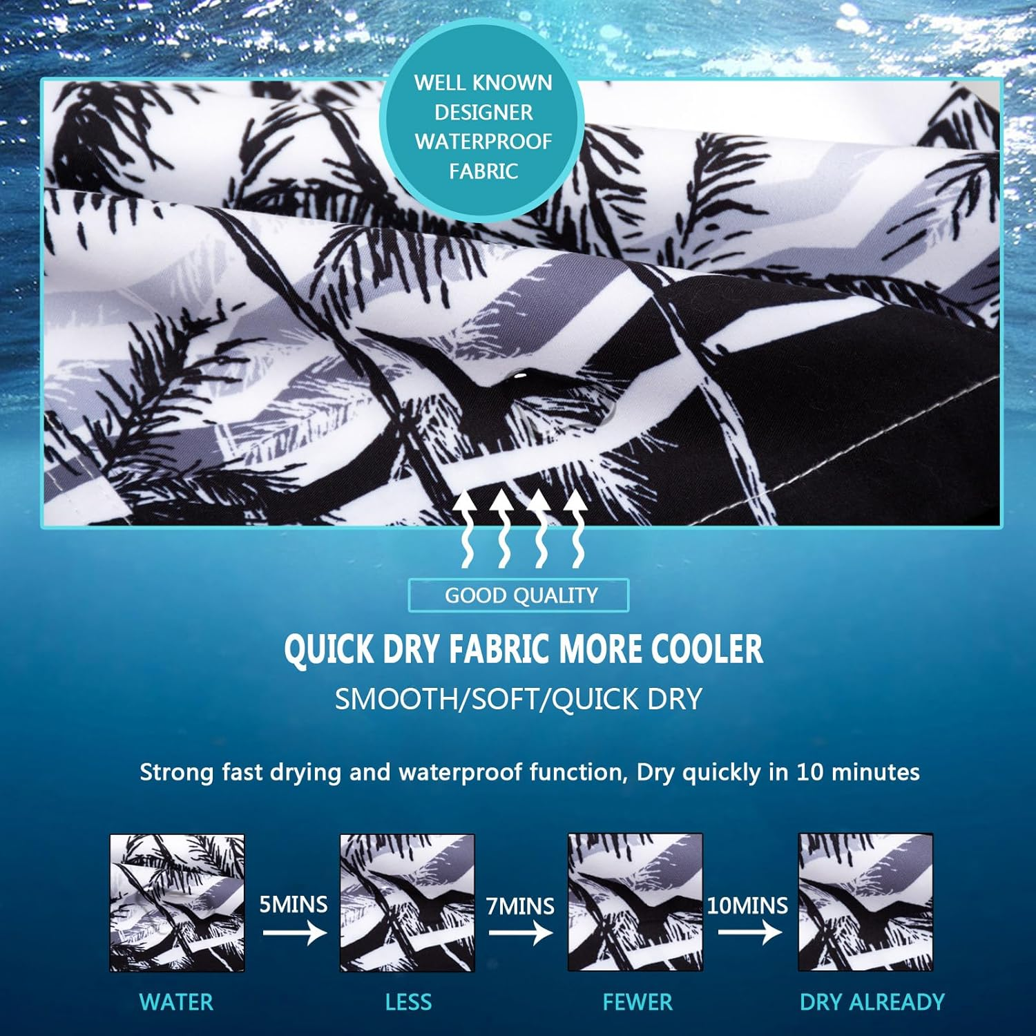 Hill & Sea Boys Swim Trunks 2 in 1 Bathing Suits for Kids Quick Dry Board Shorts Swimming Swimwear with Compression Liner Adjustable Drawstring image number 5