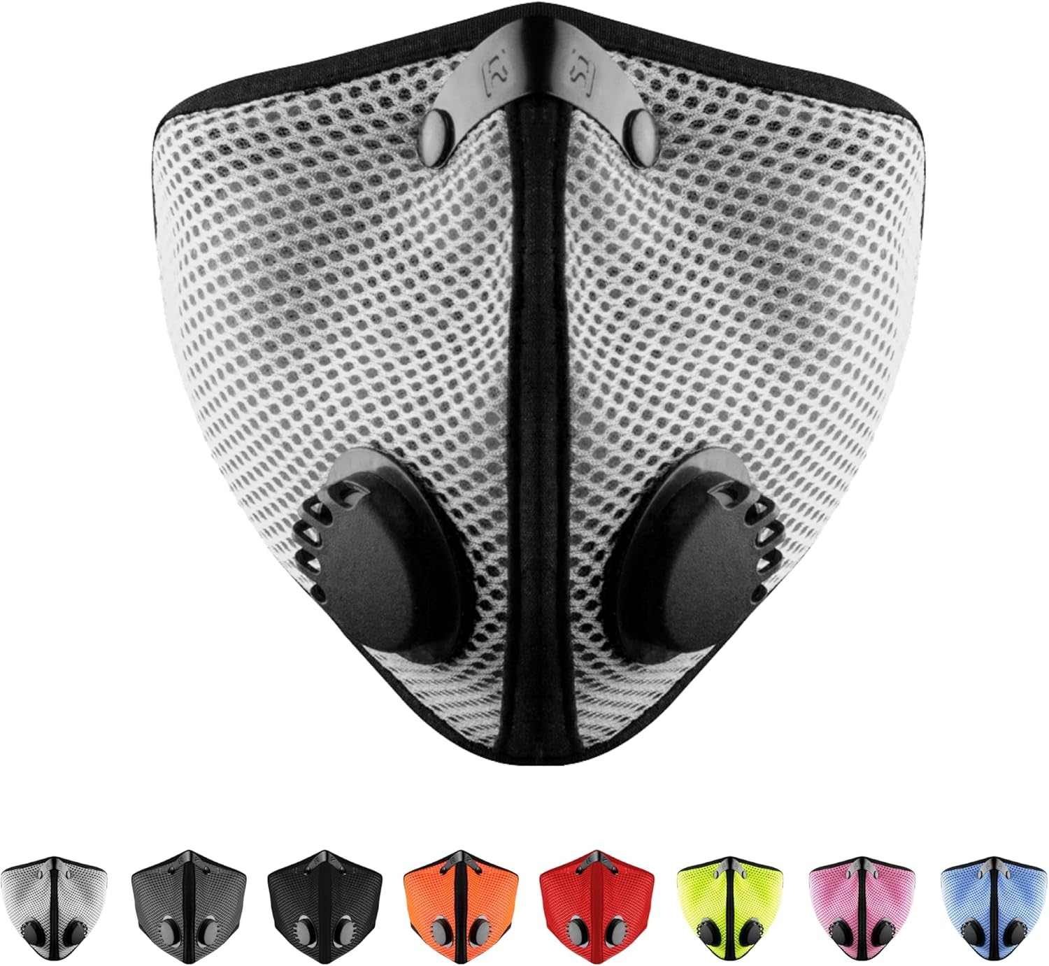 Rzmask M2 Large Dust Face Mask Breathable Mesh Titanium with Replaceable Filters