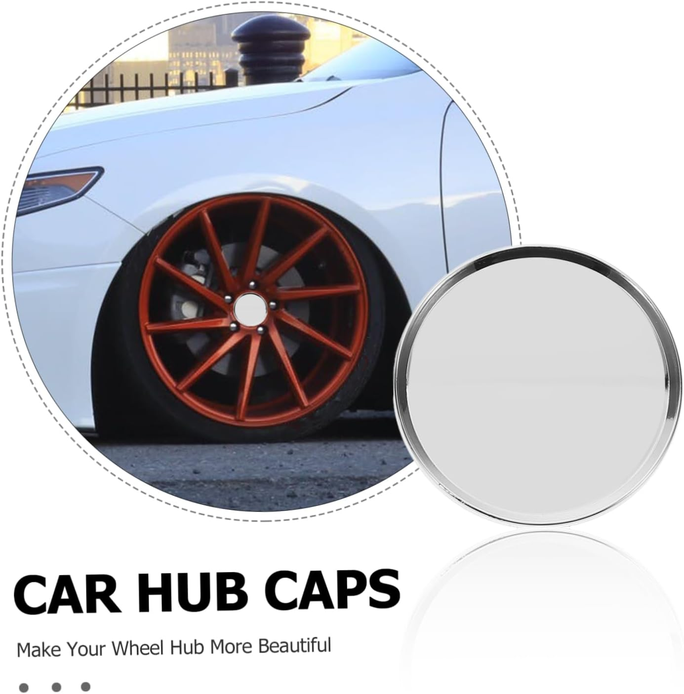 Outanaya 63Mm Wheel Hub Covers Center Caps 2Pcs Silver Car Wheel Center Hub Caps Replacement Automotive Rim Covers image number 3