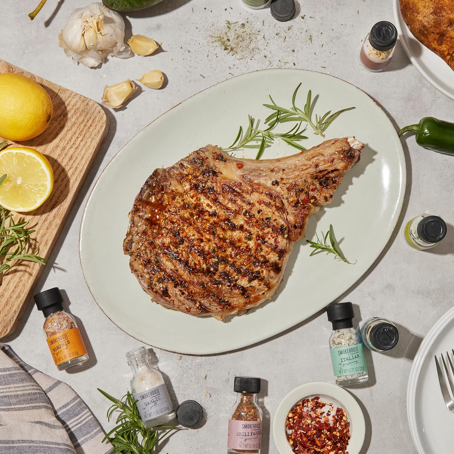 Smokehouse by Thoughtfully, Gourmet Ultimate Grilling Spice Set, Grill Seasonings and Rubs Gift Set, Flavours Include Chili Garlic, Italian Seasoning, Cayenne Spice Rub and More, Pack of 20 image number 6