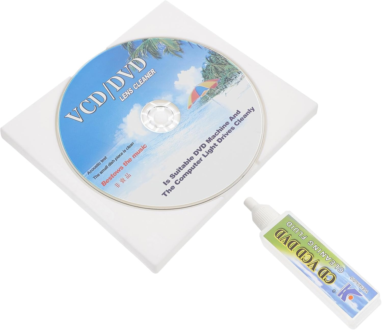 Zerodeko CD Dvd Care Set with Cleaning Brush and Cleaning Liquid, 2Pcs Disc Player Cleaner Kit for Dvd Vcd Lens Maintenance, Suitable for Home and Travel Use image number 2