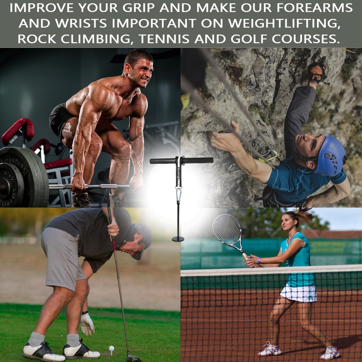 Wrist and Forearm Blaster, Wrist Roller & Forearm Roller for Training with Ultra Strong Nylon Webbing, Arm Strength Training Fitness Equipment Anti-Slip Home Gym Workout