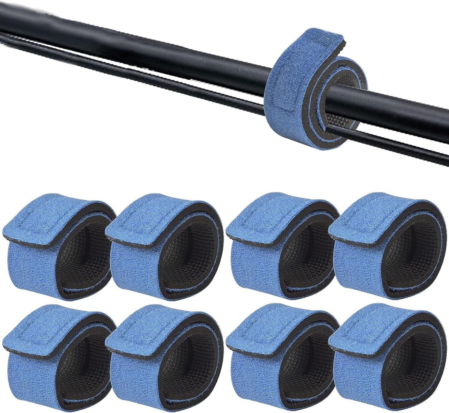 Fishing Rod Belts Ties, Adjustable Fishing Rod Straps, Elastic Bandage Magic Bait Strap, Fishing Gear Supplies, Pack of 8