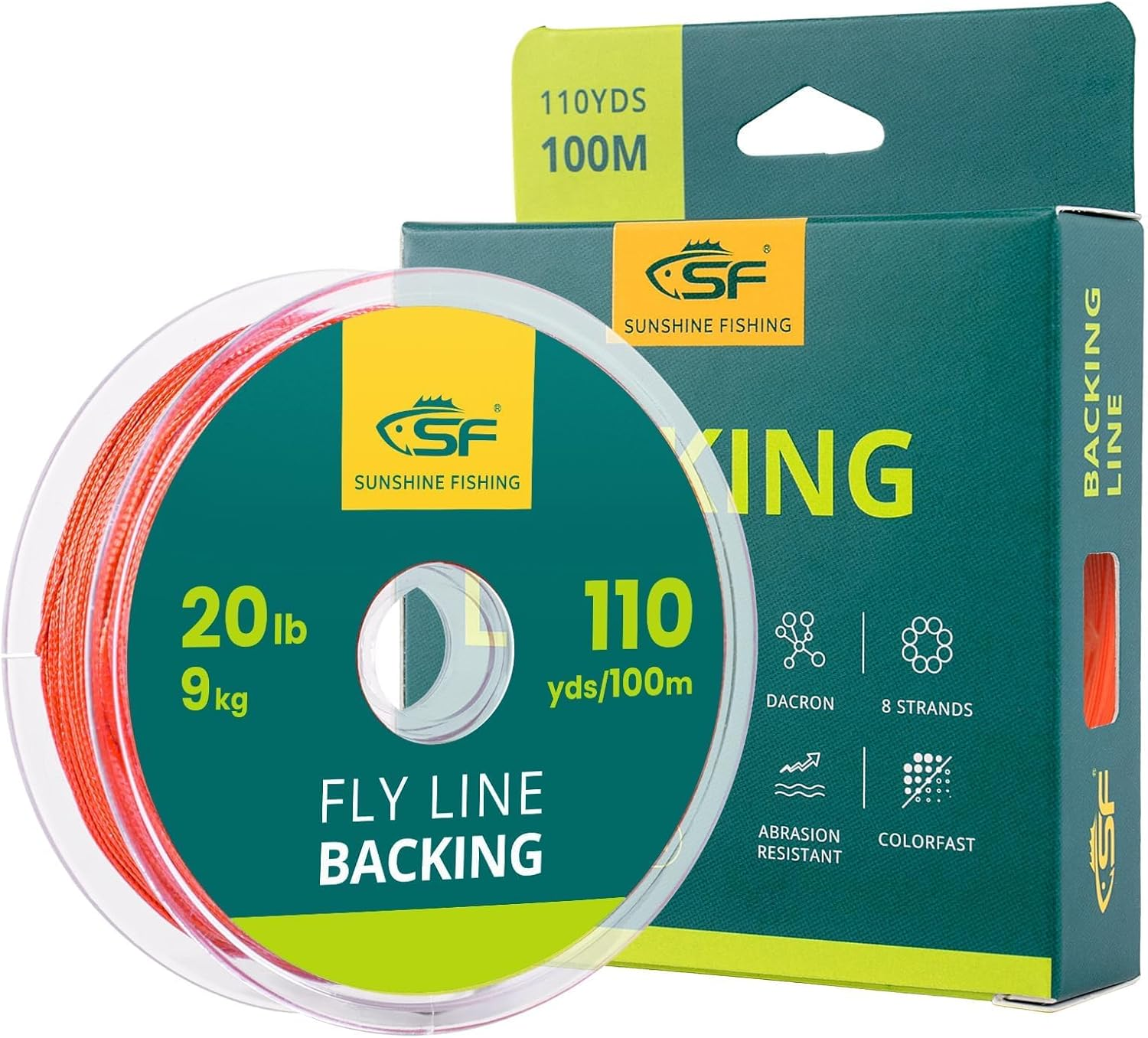 SF Geflochtene Fliegenfischschnur, Forellenschnur, 9 Kg, 13,6 Kg, 50 M, 100 M (Orange, Gr&uuml;n, Blau, Wei&szlig;, Neongelb, Lila, Schwarz Und Gelb) image number 4