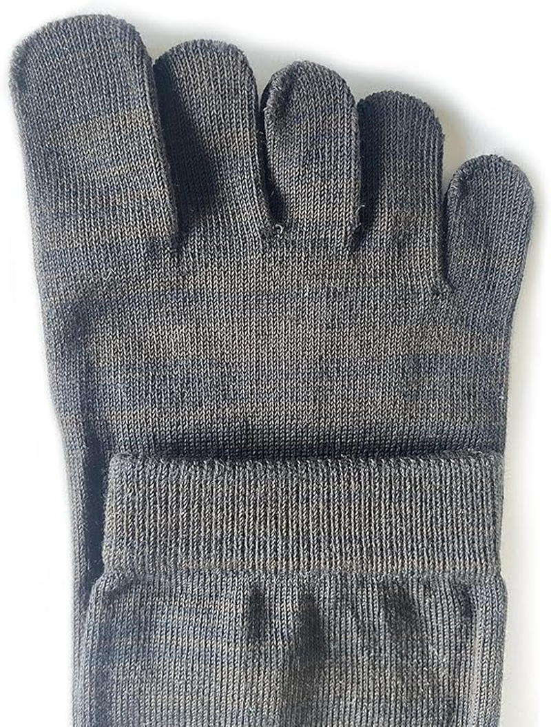 Organic Cotton Toe Socks for Men Split Athletic Bunion Spacer Foot Alignment Individual Separator Socks image number 2