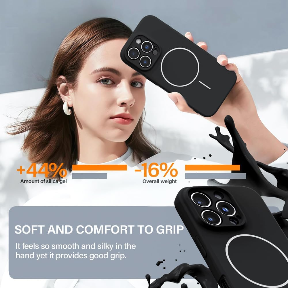 YUXING Case Compatible with Oppo Find X9 Pro 5G for Magsafe, Shockproof Silicone Case, Slim Full Protection Magnetic Mobile Phone Case, Black