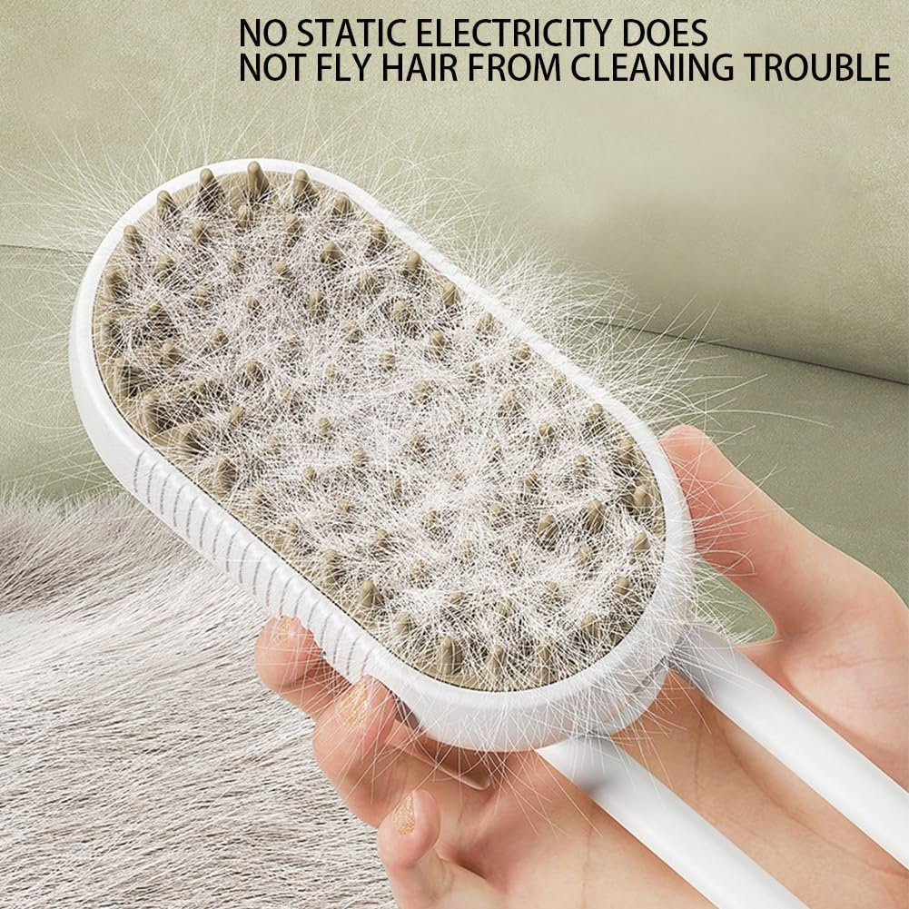 Cat Brush with Steam, Electric Spray Comb, Cat Steam Brush with Rotating Handle, USB Charging Brush for Cats, Dogs, Rabbits and Other Pets, White image number 2