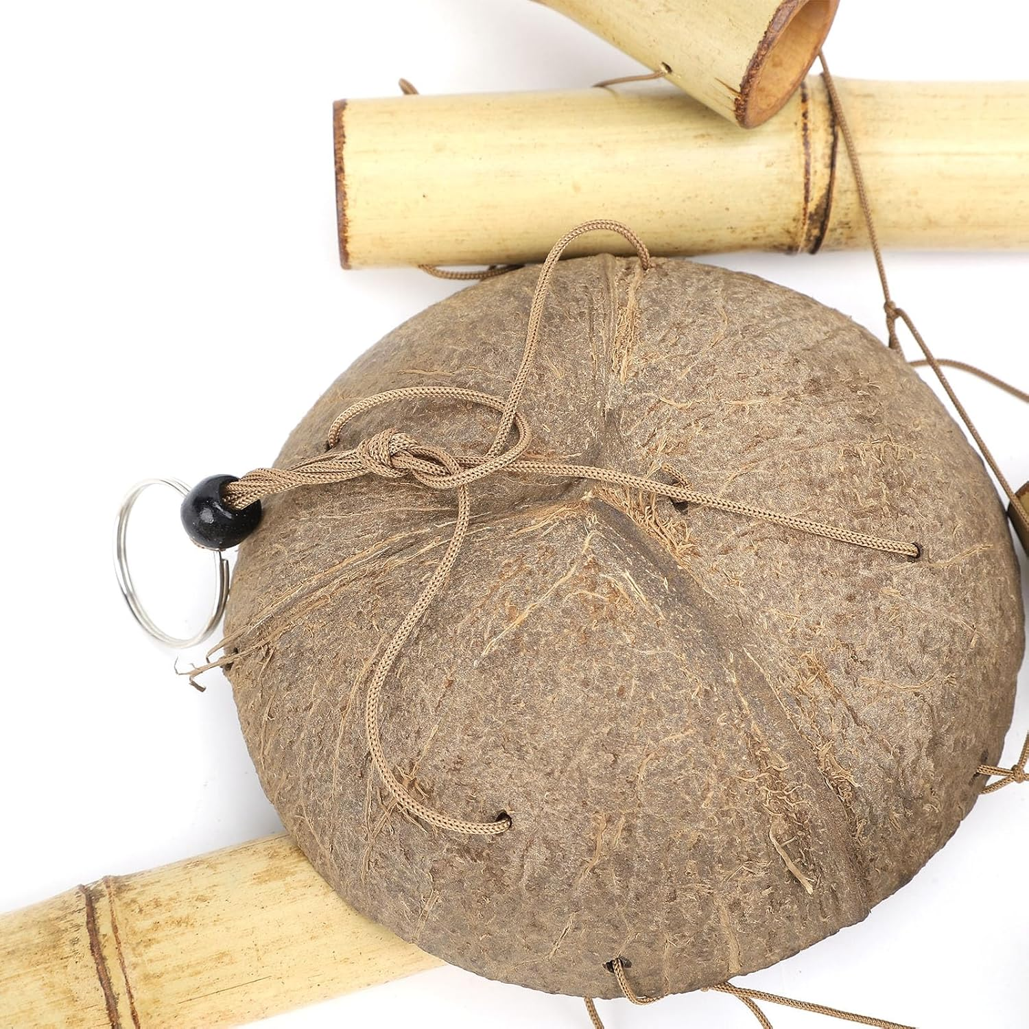 Bamboo Wind Chimes, Coconut Shell Top Hanging Decor Craft, Relaxing Melody for Garden Decor, Indoor Outdoor, Home, Balcony image number 5