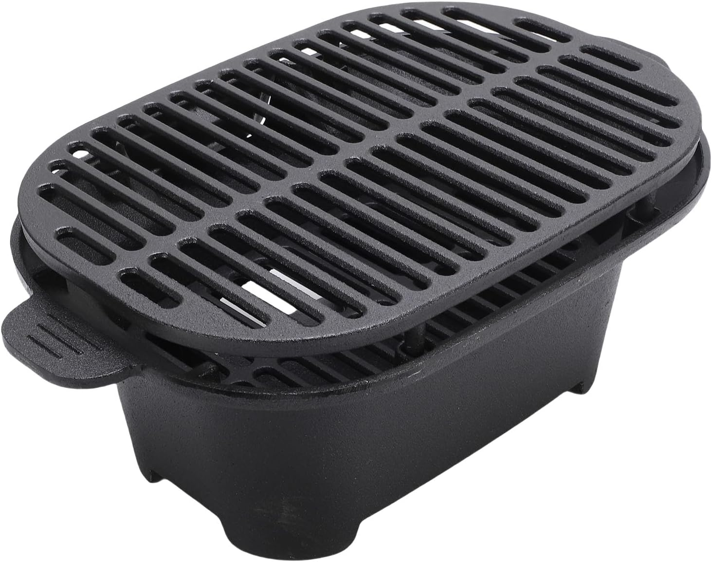 TOPINCN Portable Hibachi Grill, Small Charcoal Grill Cast Iron BBQ Yakitori Camping Grill for Outdoor Camping Backyard Picnic image number 1