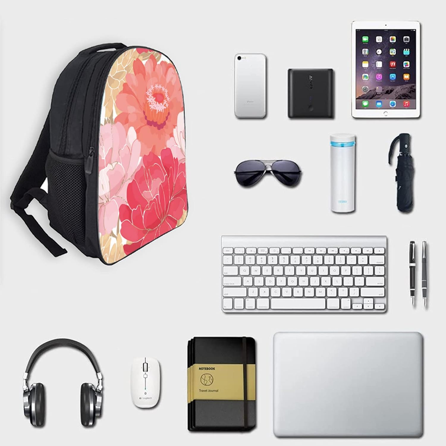 Tropicallife Colored Flower Pattern Backpack for Boys and Girls Water Resistant Preschool Backpack Lightweight Bookbags Camping Travel School Shoulder Bag, Multi image number 4