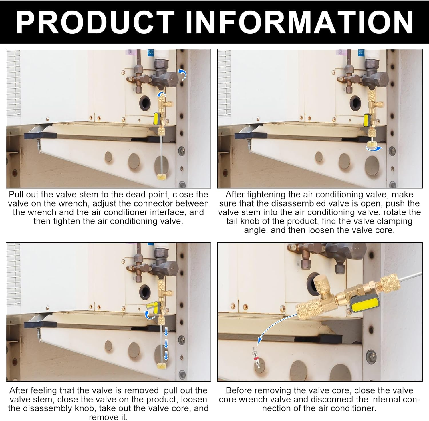 Gosknor Valve Core Remover Installer Tool, with Dual Size SAE 1/4 and 5/16 Port Brass Adapter Schrader Valve Tool HVAC Valve Core Removal Tool with 20Pcs Valve Cores for R22 R410A Refrigerant Systems image number 2