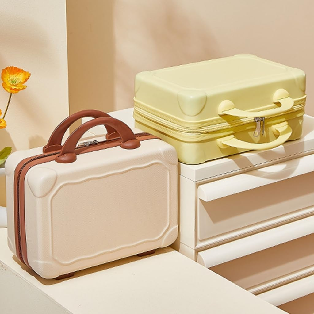 DDPOND 14 Inch Mini ABS Cosmetic Bag Portable Travel Makeup Suitcase Decorative Hand Luggage Carrying Bag for Women Girls image number 6