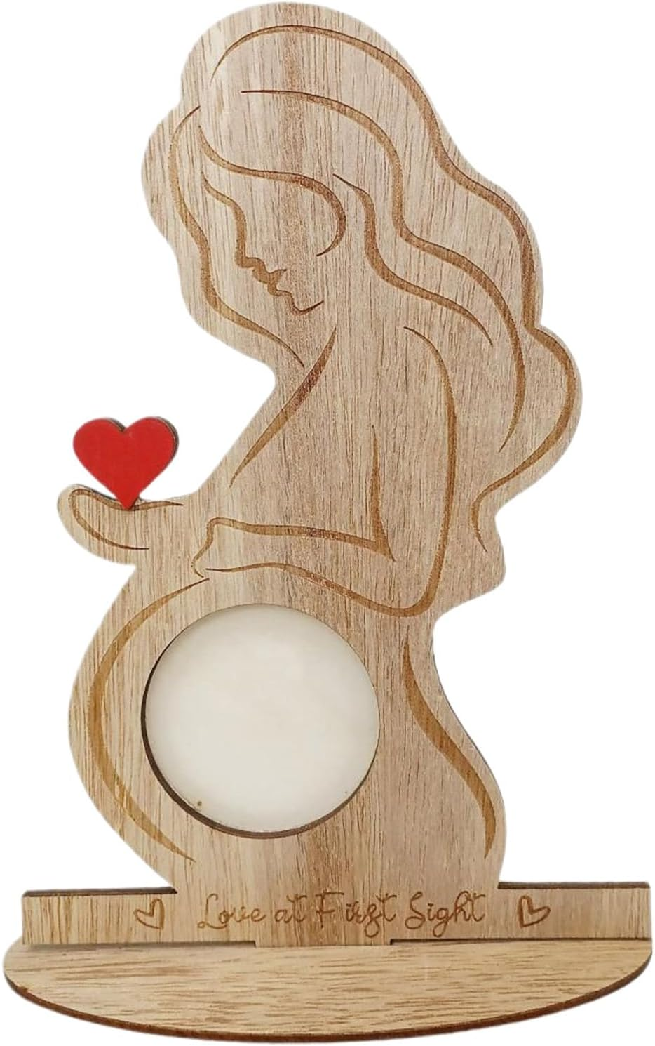 G&eacute;n&eacute;rique Ultrasound Picture Frame, Wood Sonogram Holder, Baby Keepsake Design, Pregnancy Announcement Decor for Desk Table Living Room, 8.07 X 5.71 X 2.44 Inches, Natural Brown, 1 Piece image number 4