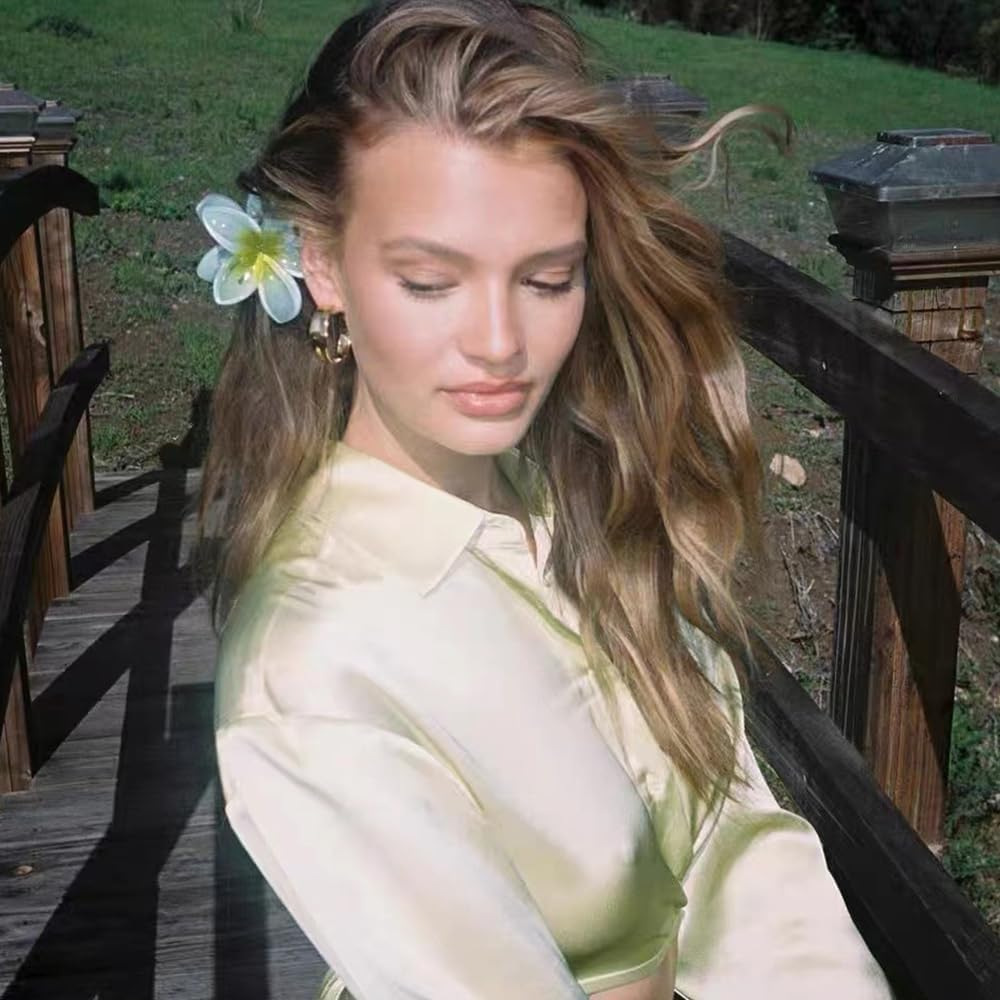 ZSPERKLA Pack of 4 Flower Hair Clips, Non-Slip Cute Hair Clips, Large Hair Clip for Women and Girls image number 6