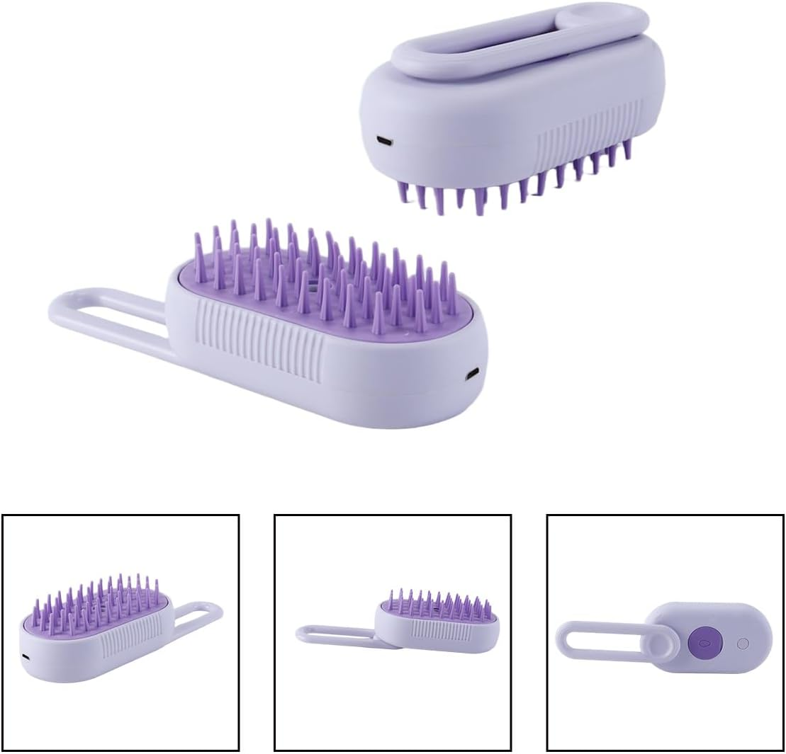 Laroal 4 in 1 Cat Steam Brush for Shedding, Rechargeable Dog Steamy Brush, Static Steam Pet Brushing, Massage, Cleaning (Purple) image number 2