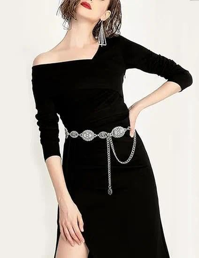 Silver Belt Chain Belt Waist Chain for Women, Body Belt, Western Belt, Compatible with Women &ndash; Leralsta image number 2