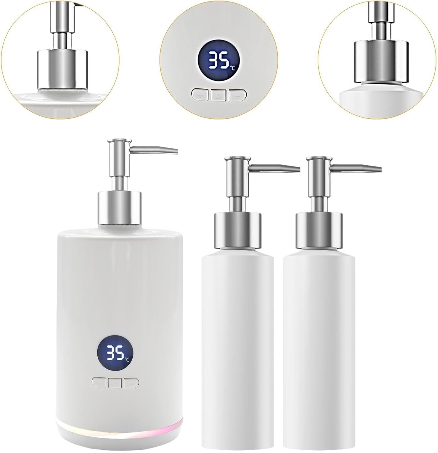 Single Essential Oil Bottle Heater Massage Oil Warmer Professional for Cream Lotion Lotion Warmer Dispenser Oil Bottle Warmer, White image number 4