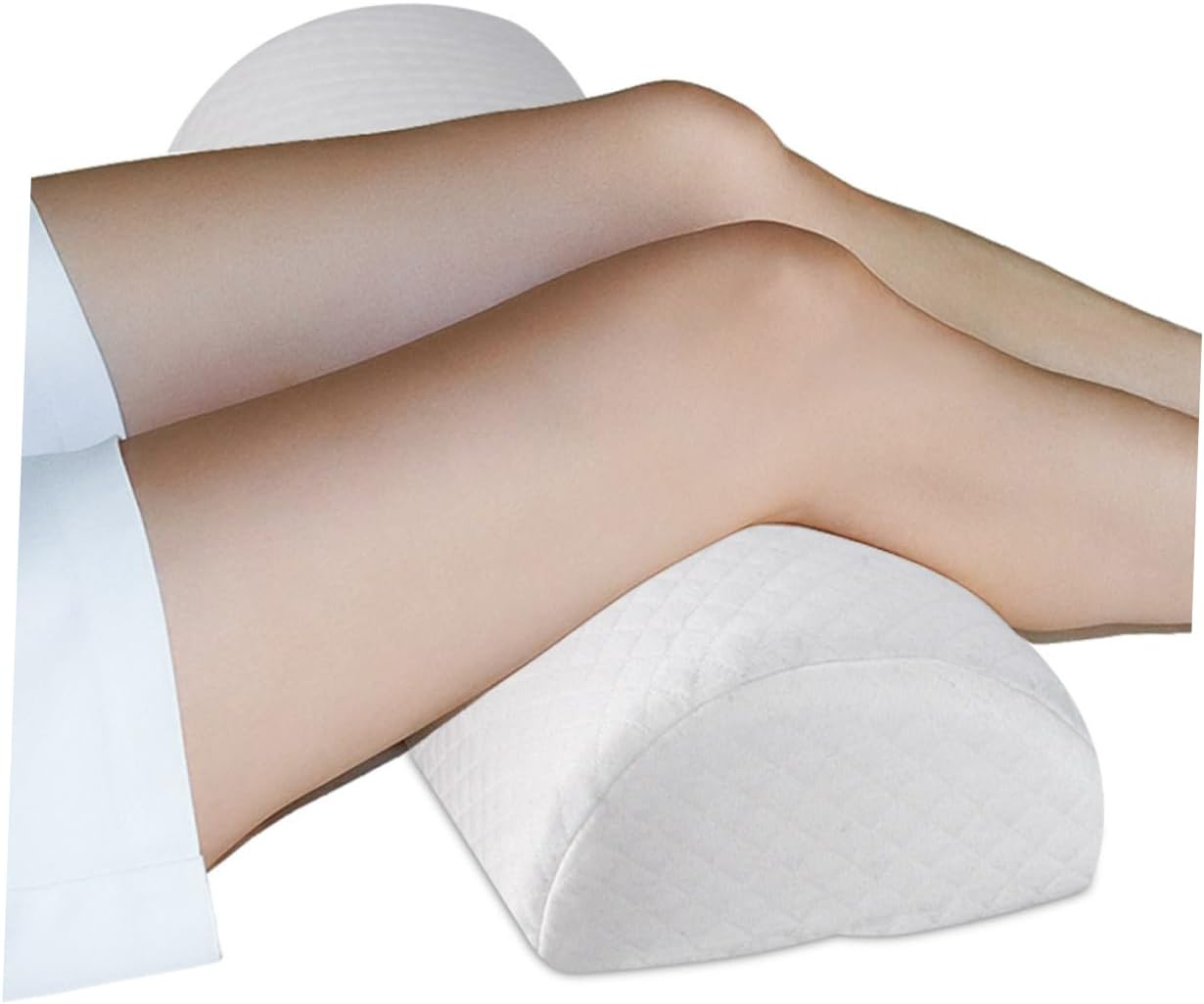 KICHOUSE Memory Leg Pillow Leg Rest Cushion for Knees and Thighs White Cotton Pillow for Bed image number 1