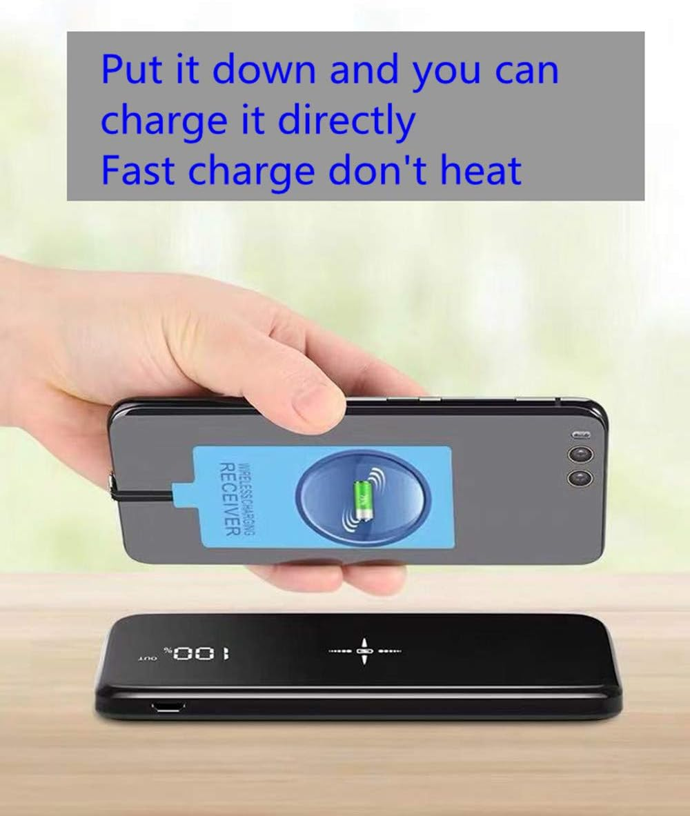 AISHEMI Wireless Charging Receiver Adapter with Fast Smart Microchip Technology for Samsung LG Huawei Sony Motorola Xiaomi Alcatel All Android Device USB Type-C - For Type C Blue image number 6