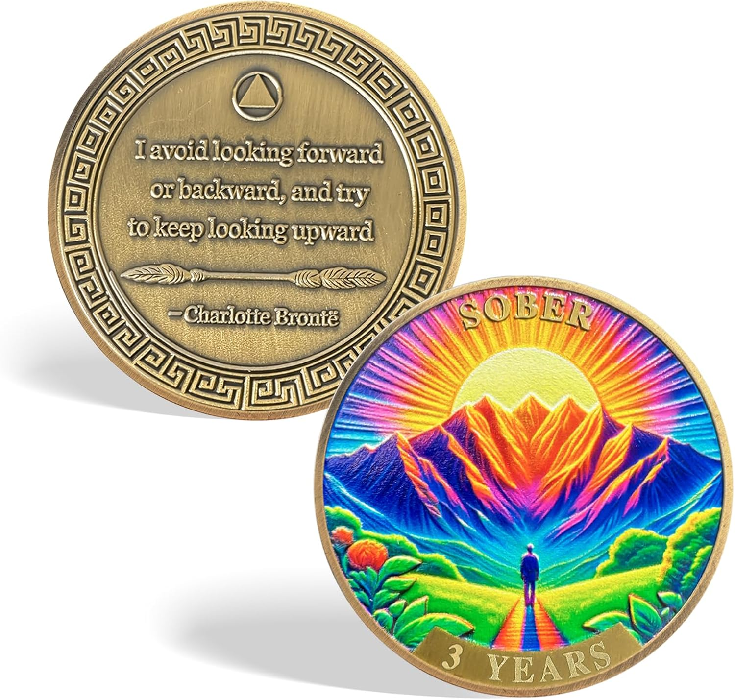 CHURYUML 3 Year Original Sobriety Coin Three Year Sober Chip Non-Religious AA Coins Recovery Anniversary Medallions Sobriety Gifts for Women Men Alcoholics Anonymous Addiction Recovery Gift image number 6