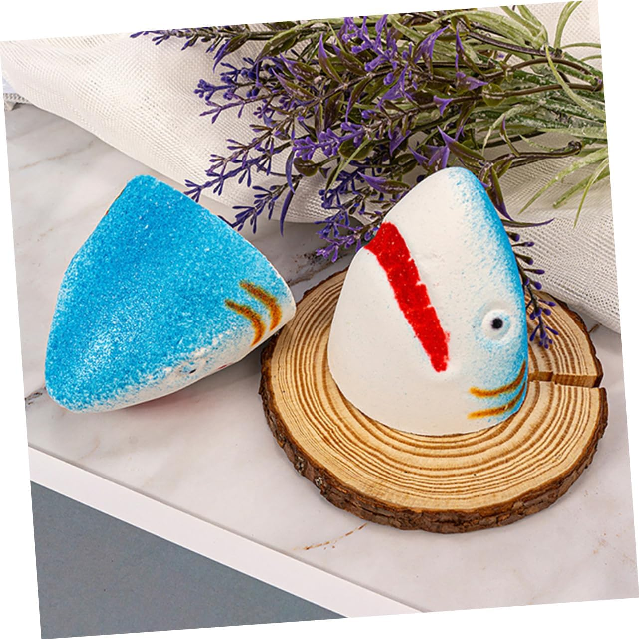 PLAFOPE 3Pcs Creative Shark Bath Salt Balls Essential Oil Shower Salt for Moisturizing Exfoliating Bathing Experience for Relaxation image number 1