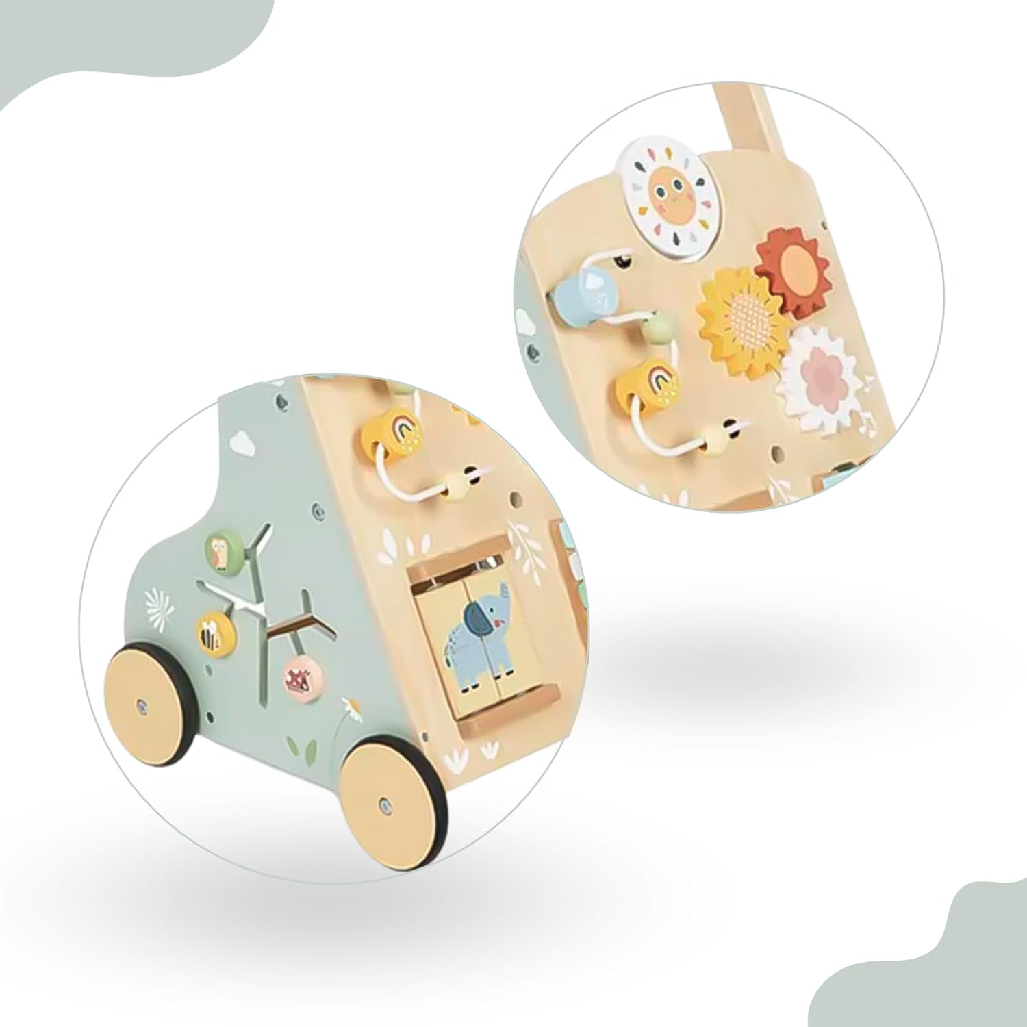 Tooky Toy My Forest Friends Baby Walker - Wooden Baby Walker for Toddlers image number 4