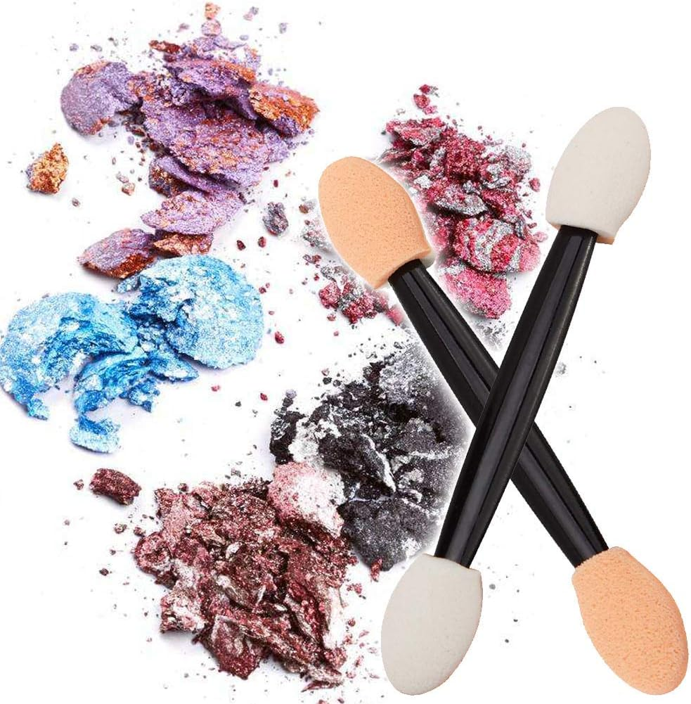 Manqianxun 50 Pack Eyeshadow Applicators, Disposable Eyeshadow Sponge Brush, Double-Sided Eye Makeup Sponge Applicators image number 3