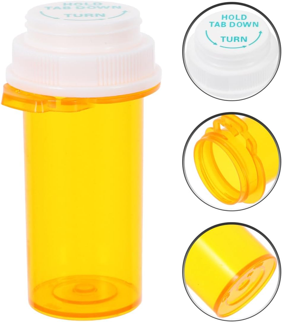 FOMIYES Portable Pill Bottle Storage Box 10Pcs Lightweight Plastic Pill Organizer for Travel and Daily Medication Reusable Sealed Containers with Large Capacity image number 4