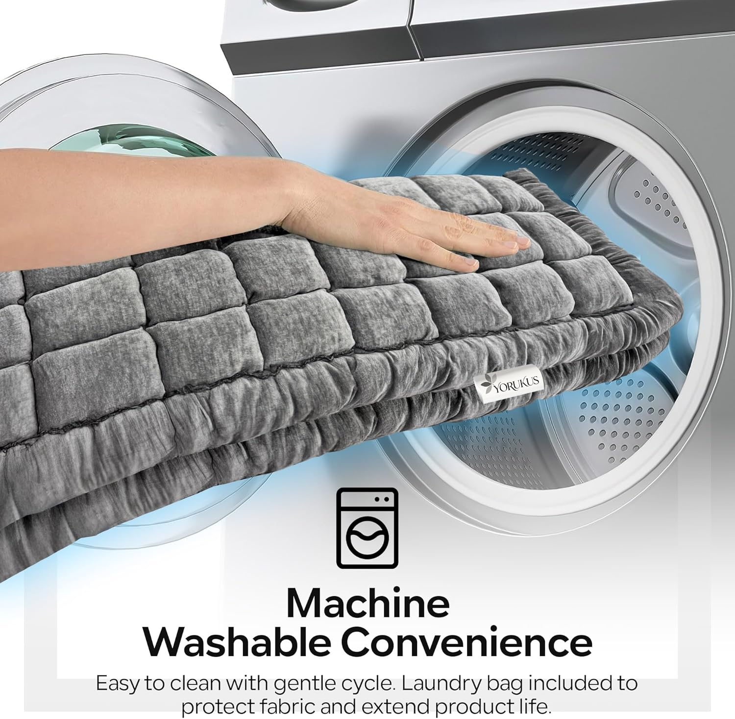 YORUKUS Backseat Pet Bed Mat, Plaid Dog and Cat Bed for Car, Non-Slip Travel Dog Bed, Custom Fit for Backseat Extenders and Seat Covers (Gray-White) image number 6