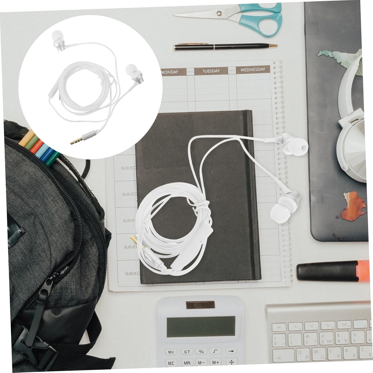 Sewroro -Ear Earphones with 3.5Mm Jack Wired Earbuds Headphones for Phone and Laptop Stereo Sound Compatible with Audio Devices Random Color image number 4