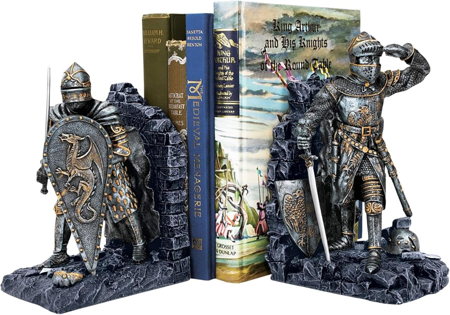 Arthurian Knight Bookend in Two-Tone Metallic (Set of 2) [Kitchen] - Arthurian Knights image number 6