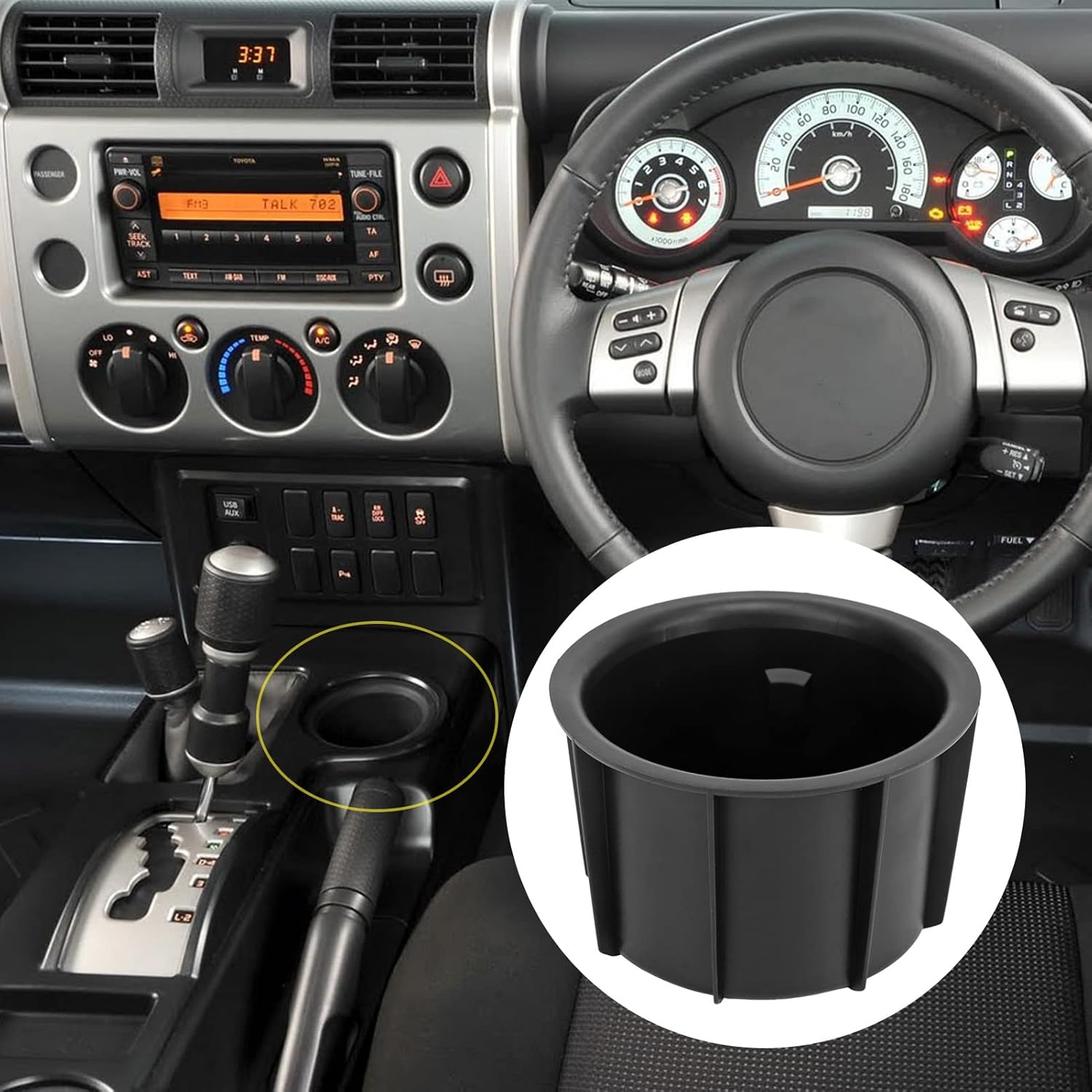 Drink Holder Insert, 2Pcs 55616‑35010 Console Cup Holder Insert for FJ Cruiser 2007‑2014 image number 4