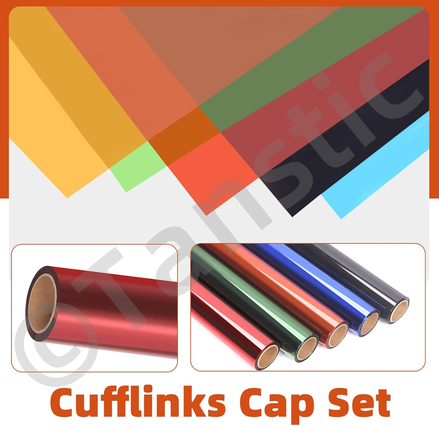 Tanstic 15.7 Inch X 98 Feet Orange Cellophane Wrap Roll, 2.3 Mil Thick Transparent Colored Cellophane Wrapping Paper, Colored Cellophane Paper for Gift Baskets, Treats, Flower image number 5