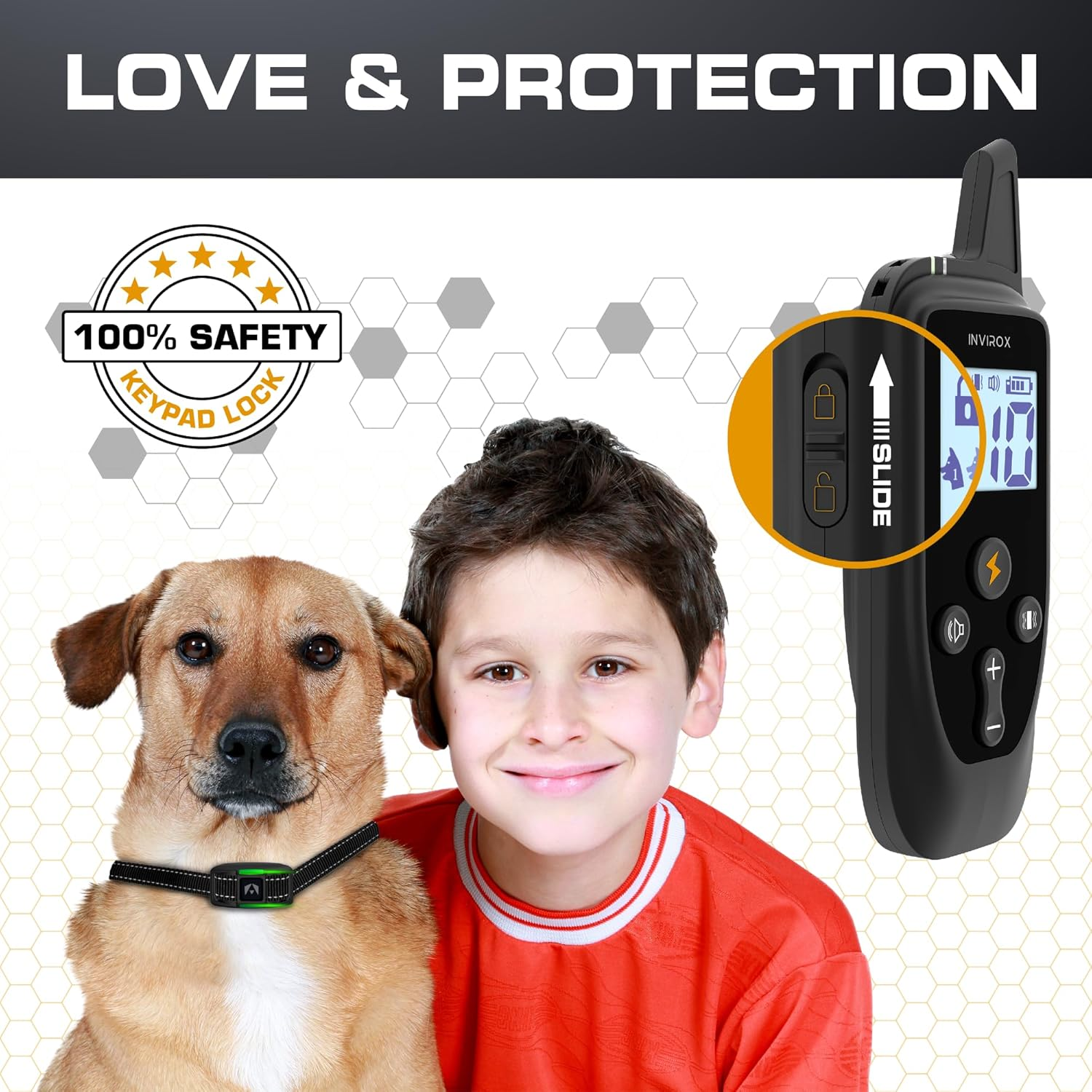 INVIROX Dog Training Collar [2025 Edition] 123 Levels Dog Training Collar with Remote 1100Yd Range E Collar for Dogs Training 100% Waterproof Rechargeable, Manual Bark Collar for Large Dog - Black  Gray image number 6