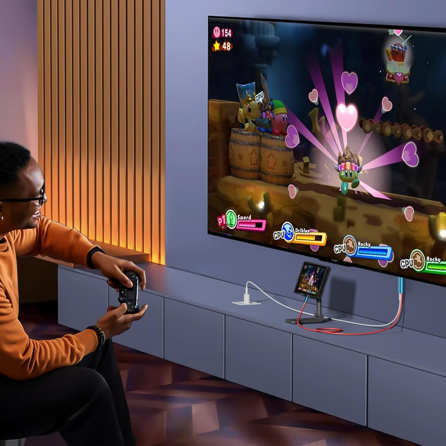 4K USB C to HDMI Cable Compatible with Nintendo Switch NS/OLED, 2 M / 6.6 Ft Switch Dock with 4K @ 60 Hz Output for TV Screen Mirroring Laptop, Tablet, Steamdeck image number 3