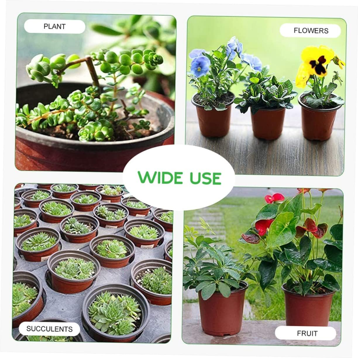 GANAZONO 20Pcs Plastic Flower Pots Drainage Holes Two-Color Nursery Planter Pots Indoor Outdoor Garden Plant Containers 130X97X116Mm Suitable for Succulents Cactus Herbs