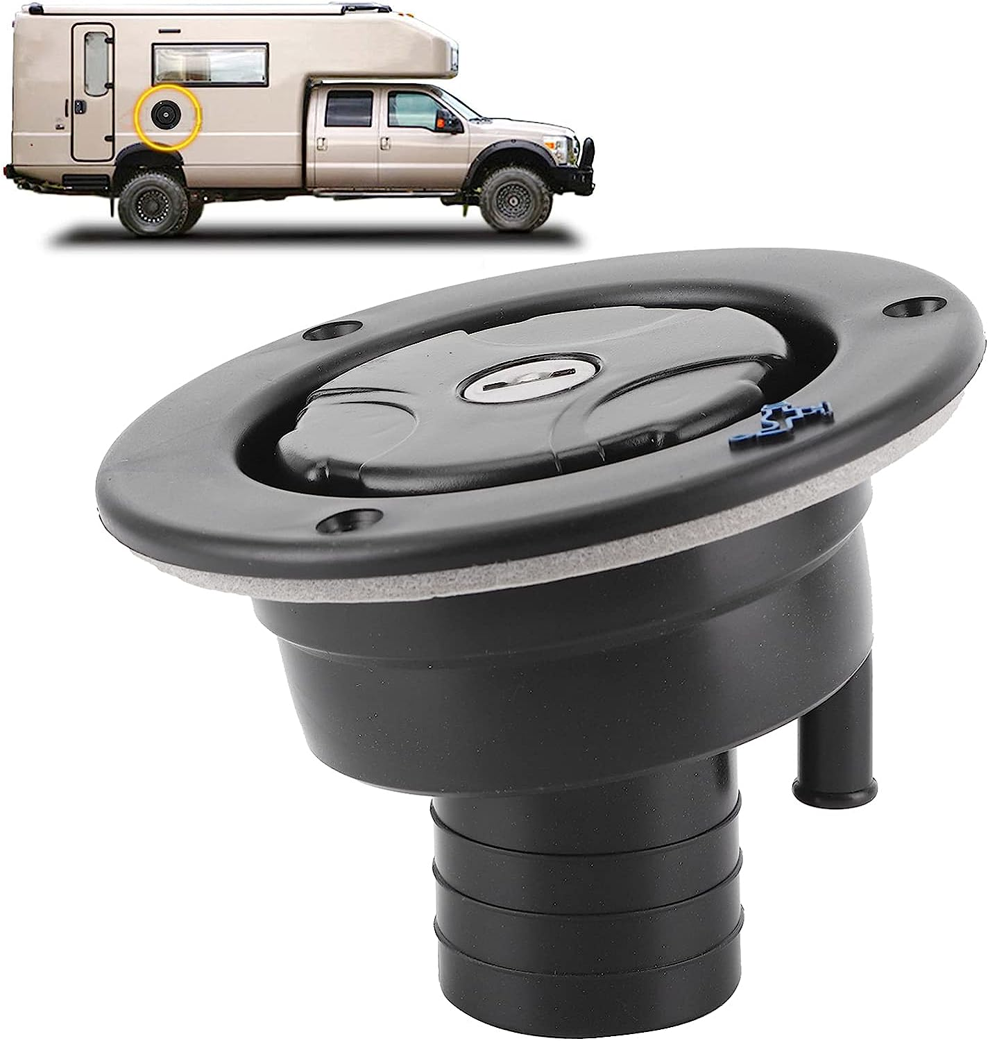Jiawu Rv Fresh Water Inlet Lockable, Gravity Water Filler Cap with Spring and Seal Leak Proof Fill Hatch, Includes 2 Keys for RV Water Tank Trailer Equipment image number 4