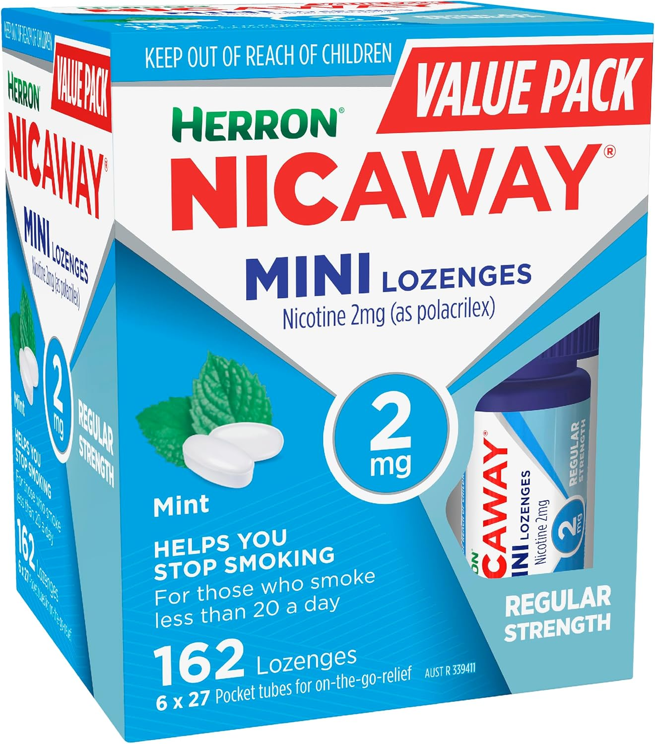 Nicaway Mini 2Mg Stop Smoking Lozenge (Pack of 162) image number 1